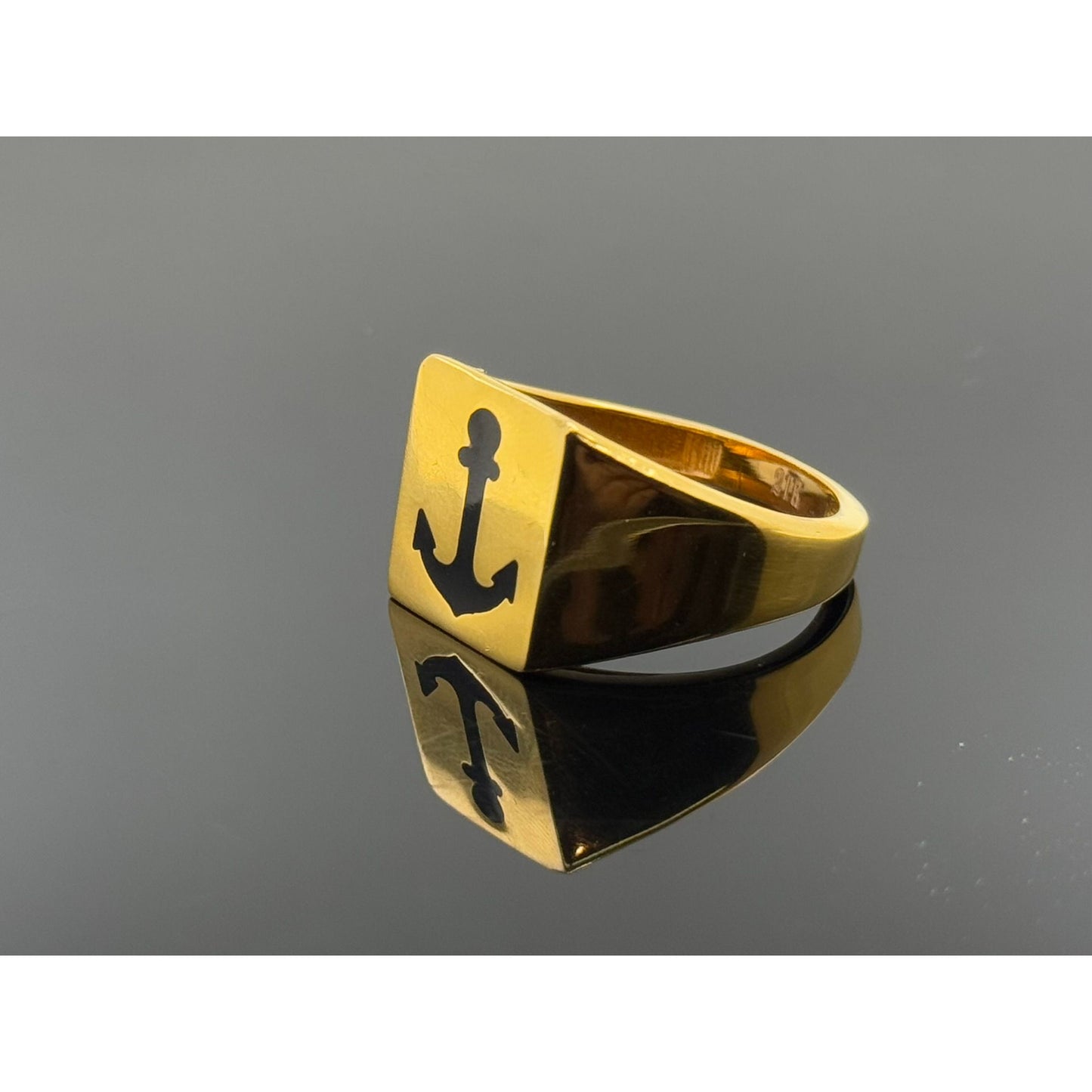 21k Solid Gold Men Simple Ring GR1374