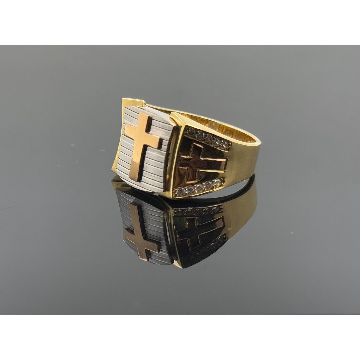 18k Solid Gold Men Simple Ring GR1387
