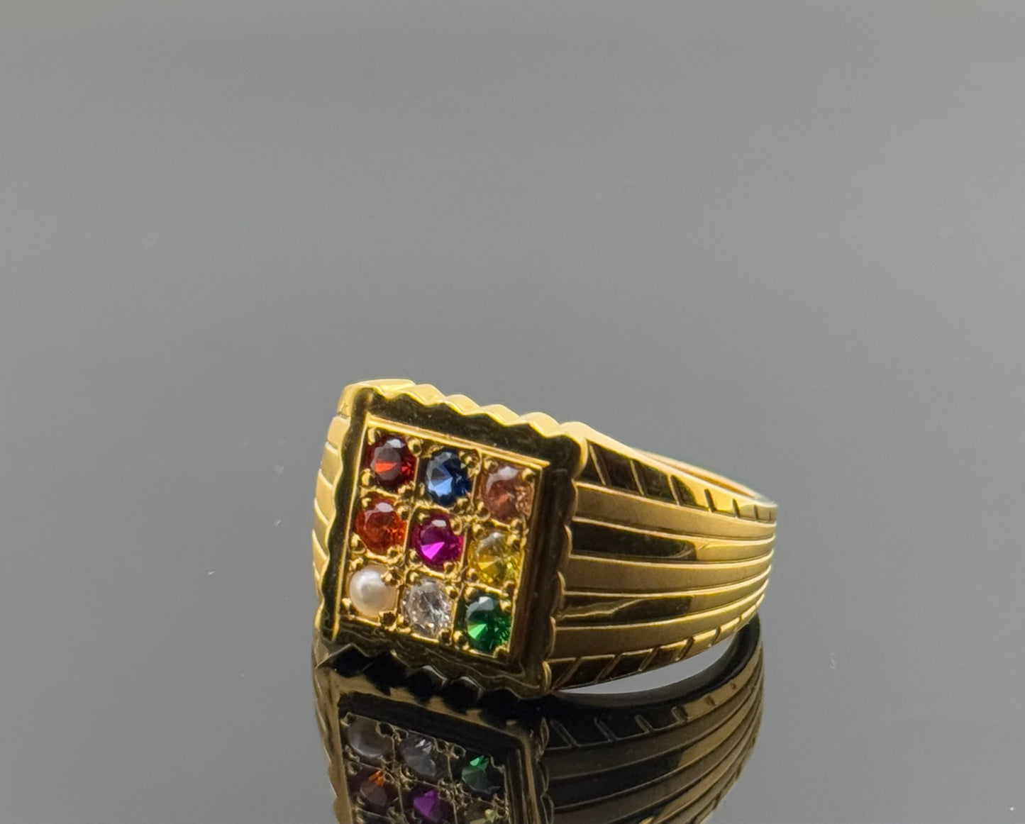 22k Solid Gold Men Simple Ring GR1420