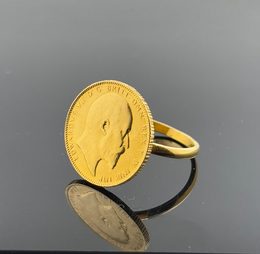 22k Solid Gold Men Simple Ring GR1460