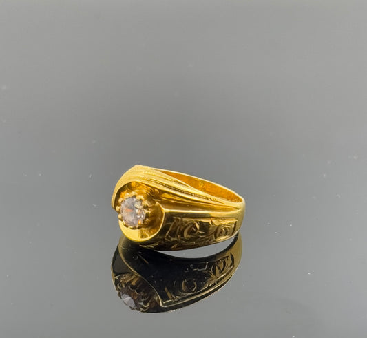 22k Solid Gold Men Simple Ring GR1462