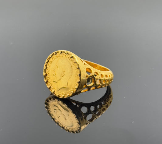 21k Solid Gold Men Simple Ring GR1472