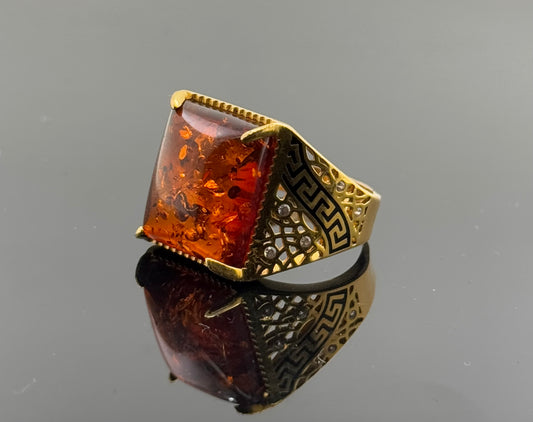 21k Solid Gold Men Simple Ring GR1473