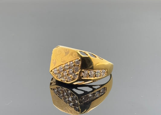 18k Solid Gold Men Simple Ring GR1474