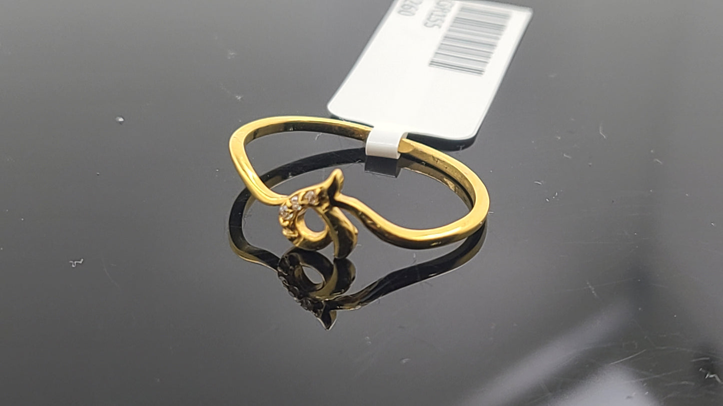 22k Solid Gold Ladies Simple Ring GR155