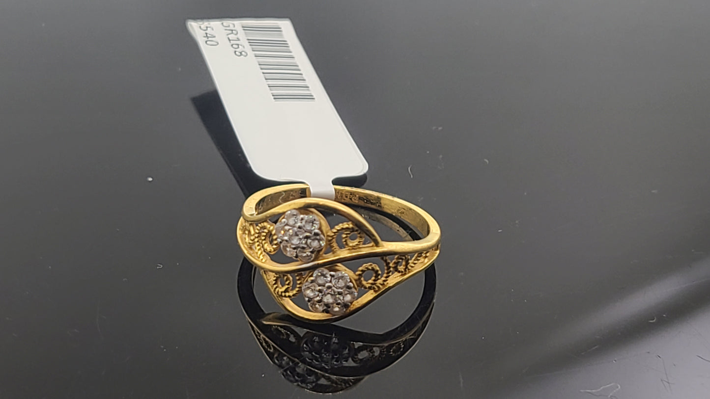 22k Solid Gold Ladies Simple Ring GR168