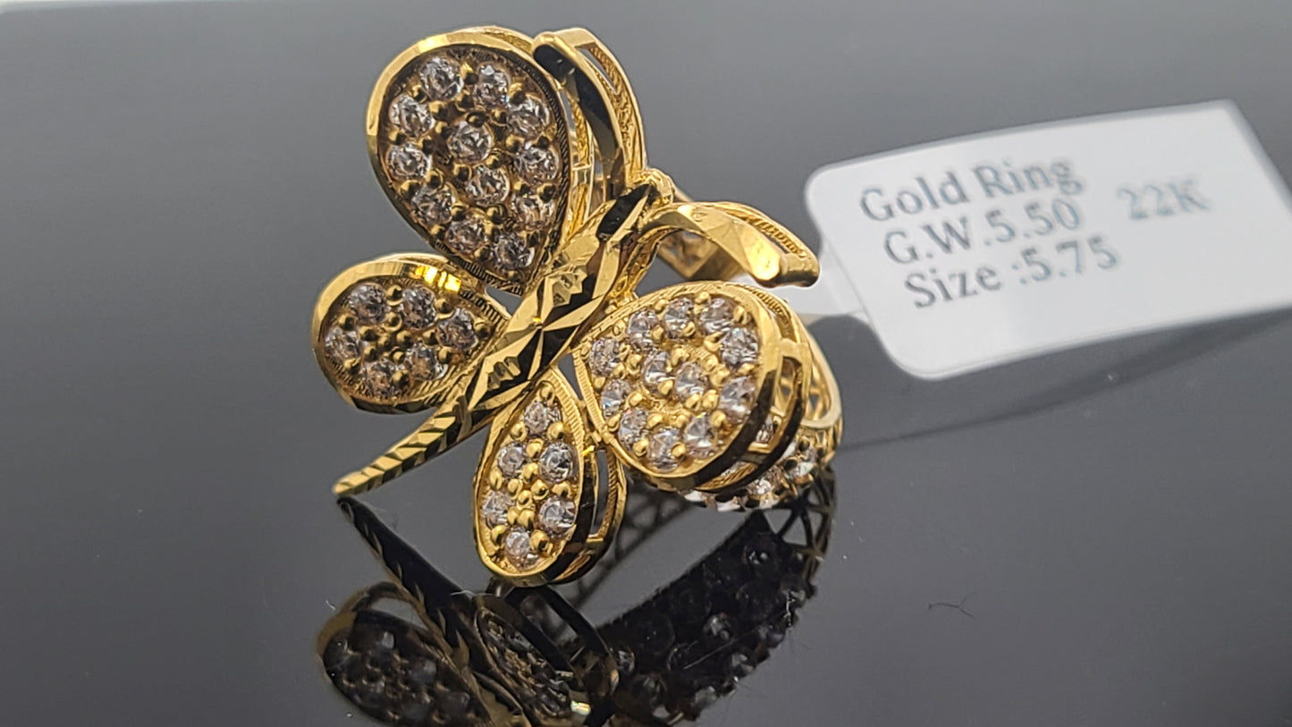 22k Solid Gold Ladies Simple Ring GR172