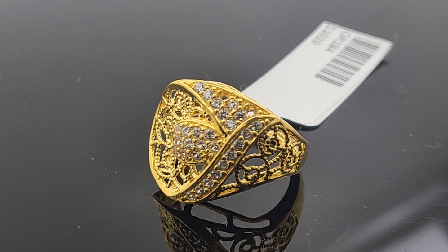 21k Solid Gold Ladies Simple Ring GR184
