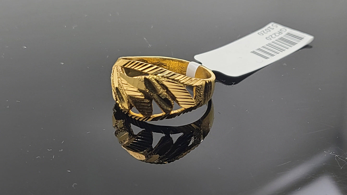 22k Solid Gold Ladies Simple Ring GR220