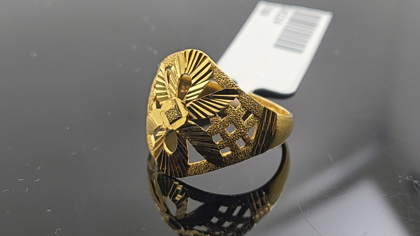 22k Solid Gold Ladies Simple Ring GR224