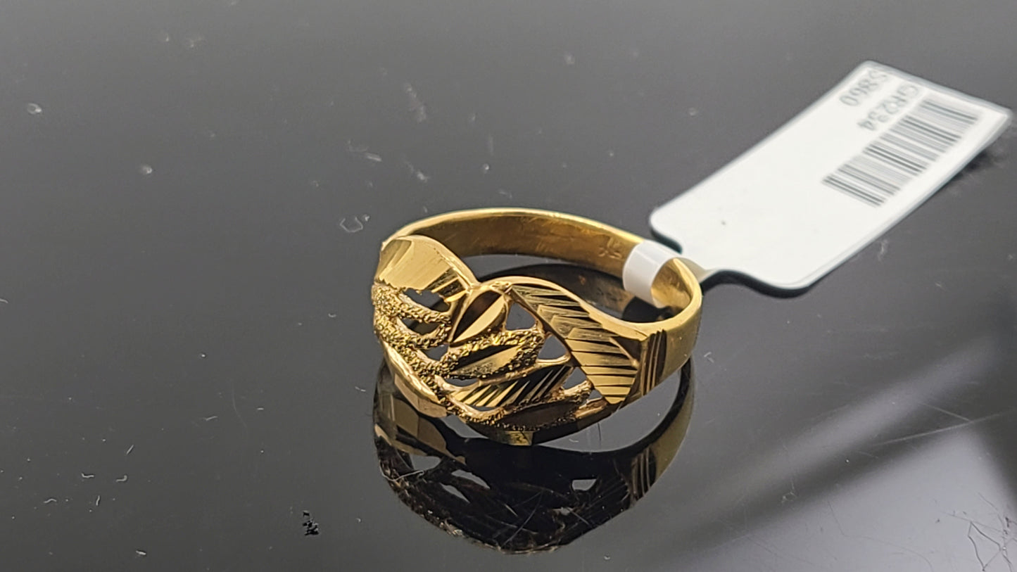22k Solid Gold Ladies Simple Ring GR234
