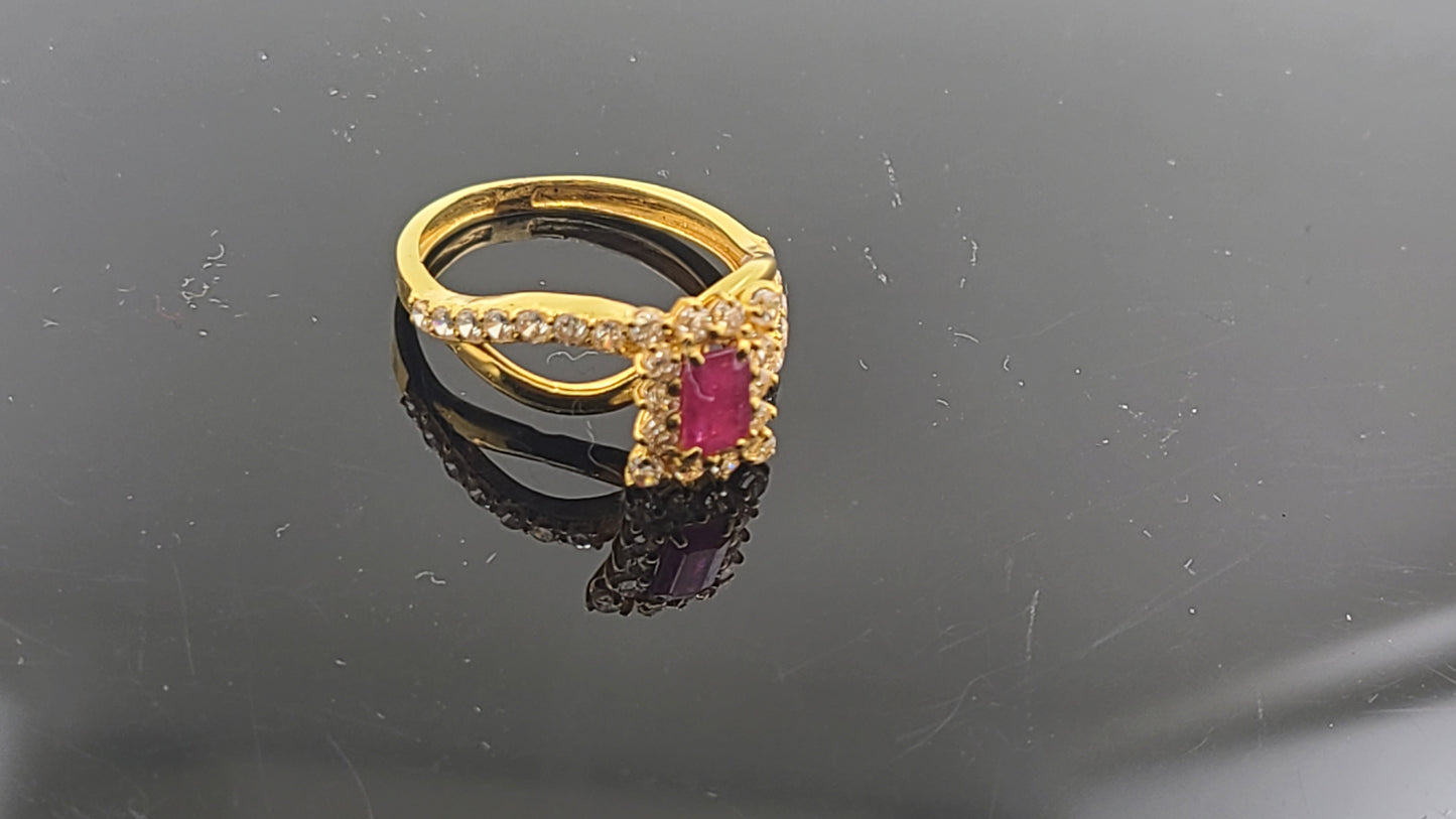 22k Solid Gold Ladies Simple Ring GR260