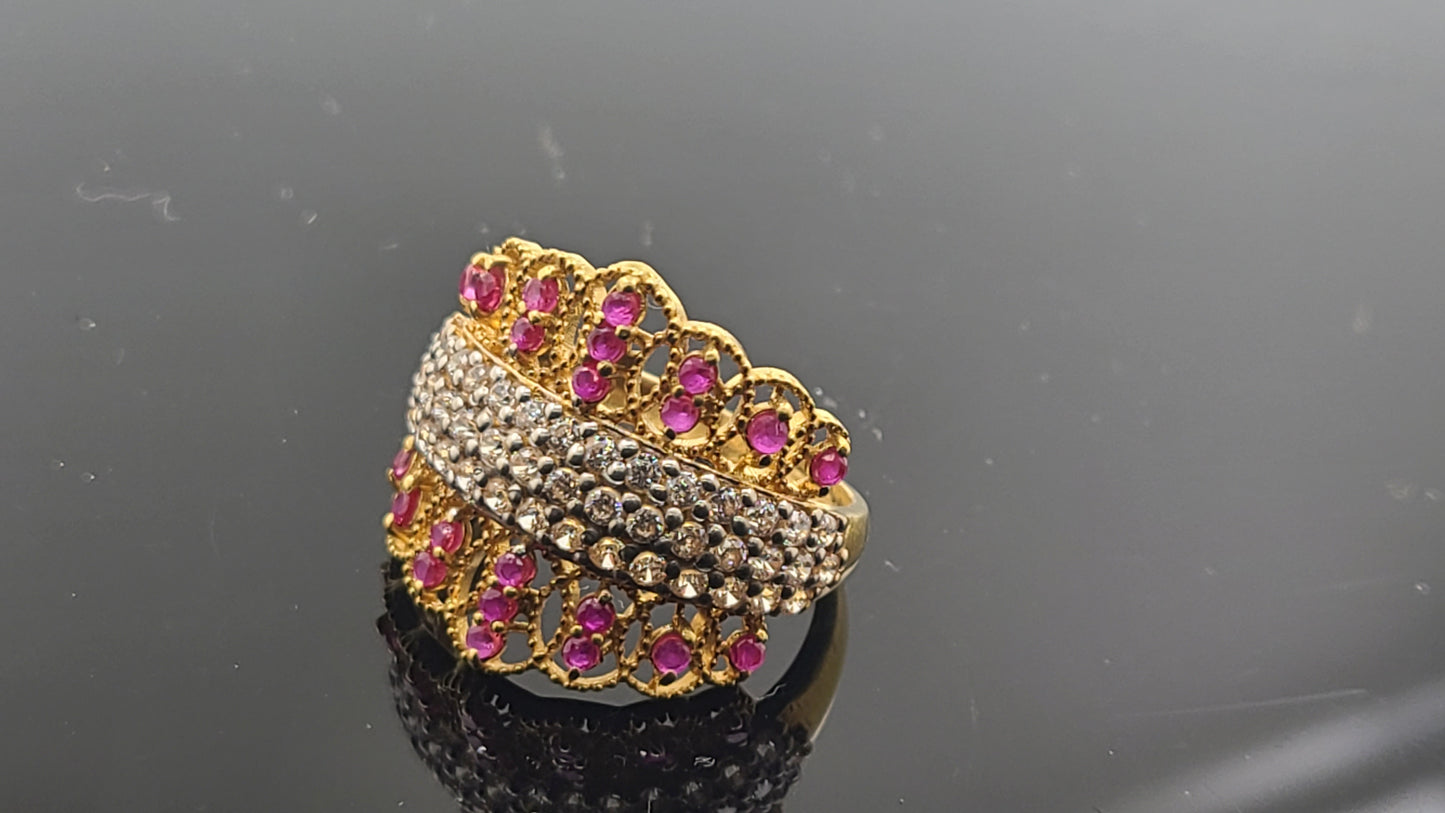 22k Solid Gold Ladies Simple Ring GR316