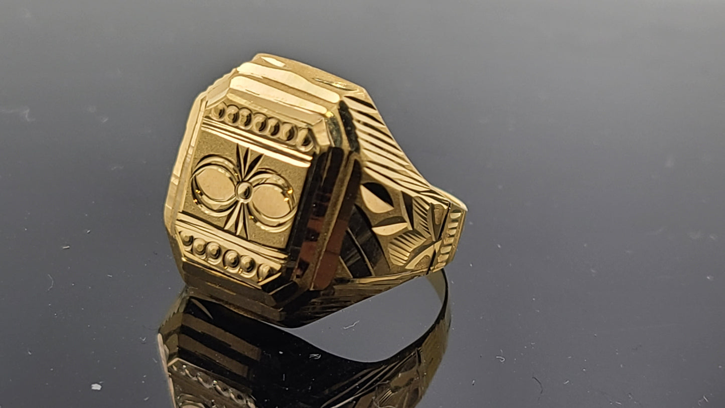22k Solid Gold Men Simple Ring GR320