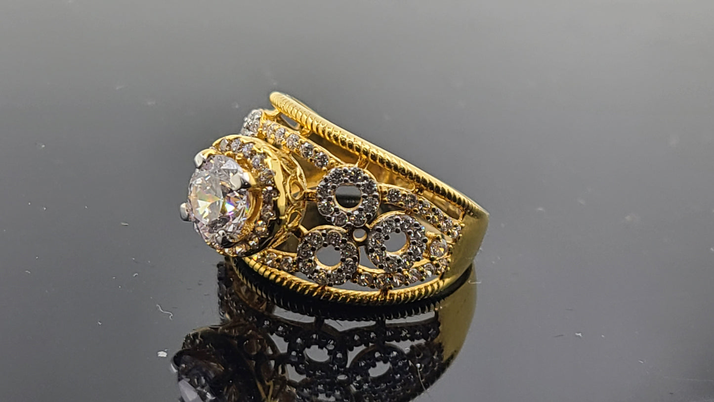 22k Solid Gold Ladies Simple Ring GR340