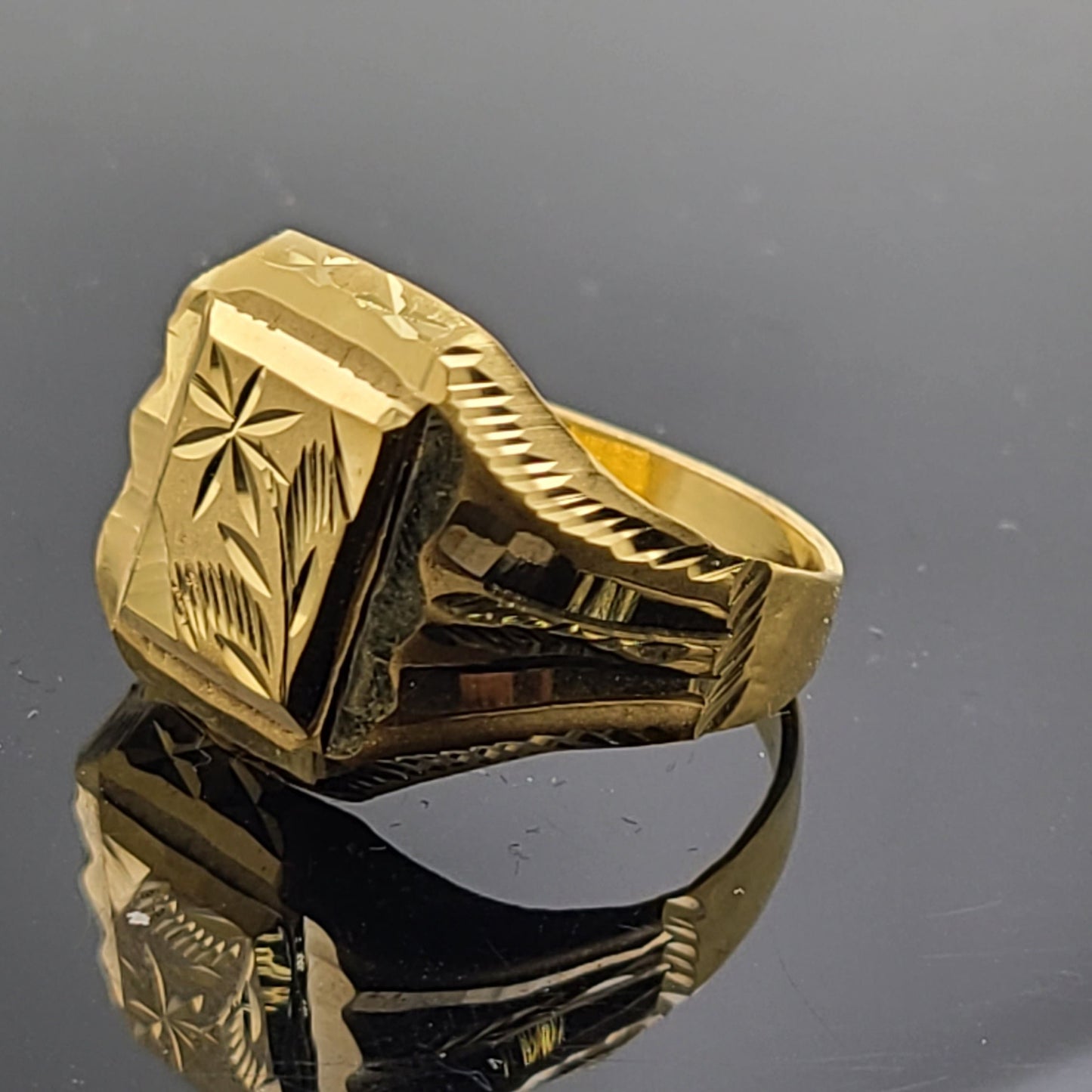 22k Solid Gold Men Simple Ring GR345