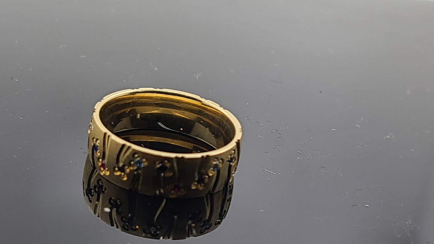 18k Solid Gold Ladies Simple Ring GR358
