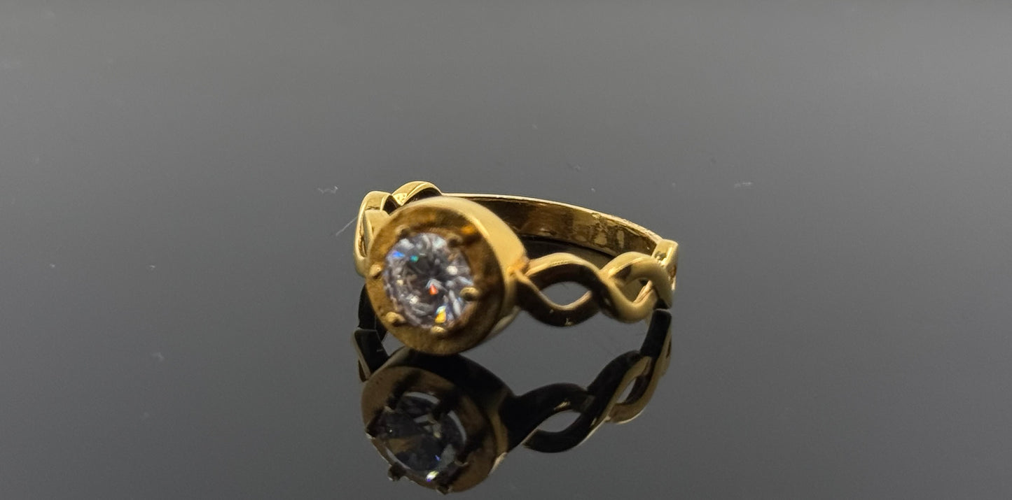 21k Solid Gold Ladies Simple Ring GR384