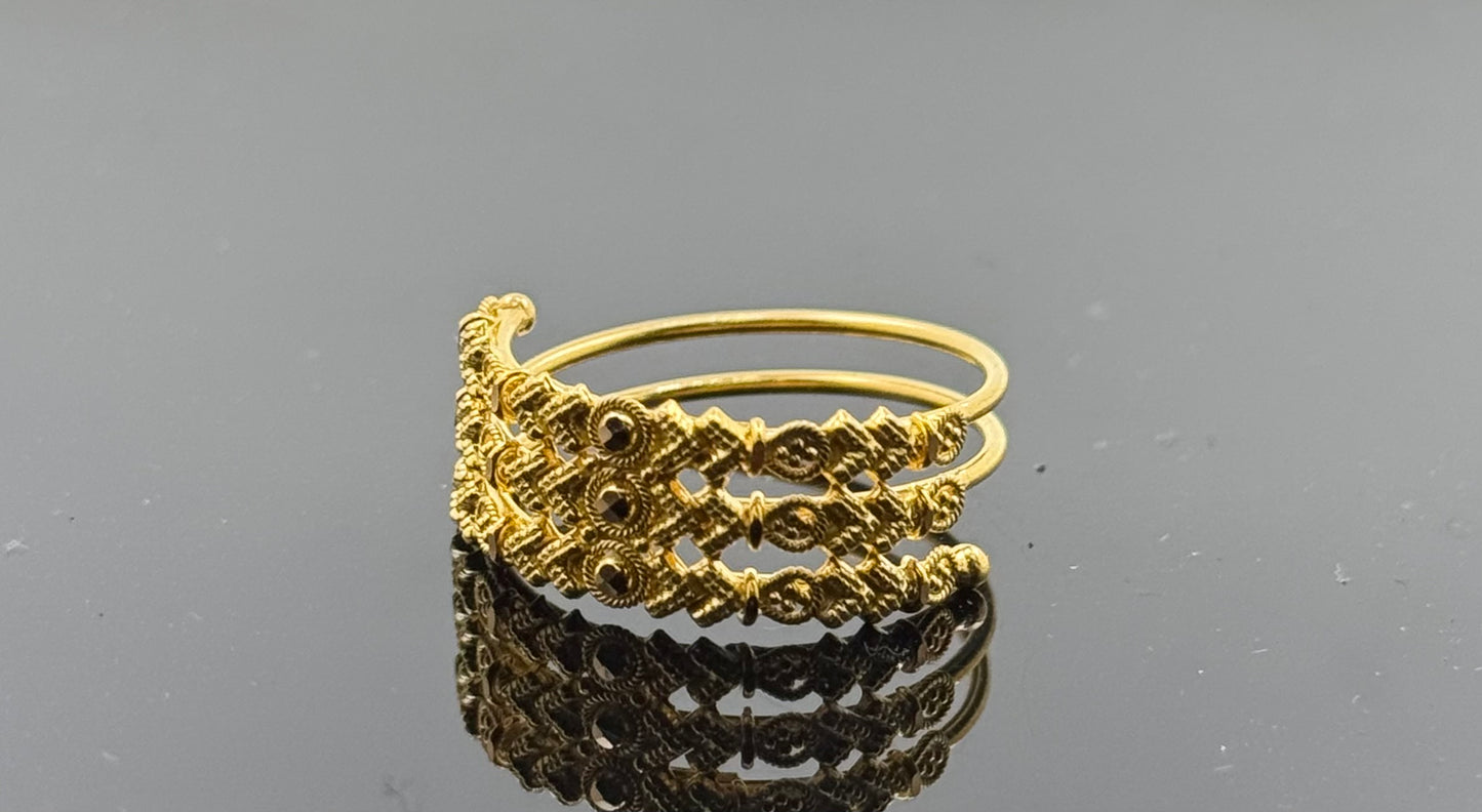 22k Solid Gold Ladies Simple Ring GR520