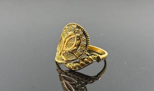 22k Solid Gold Ladies Simple Ring GR521