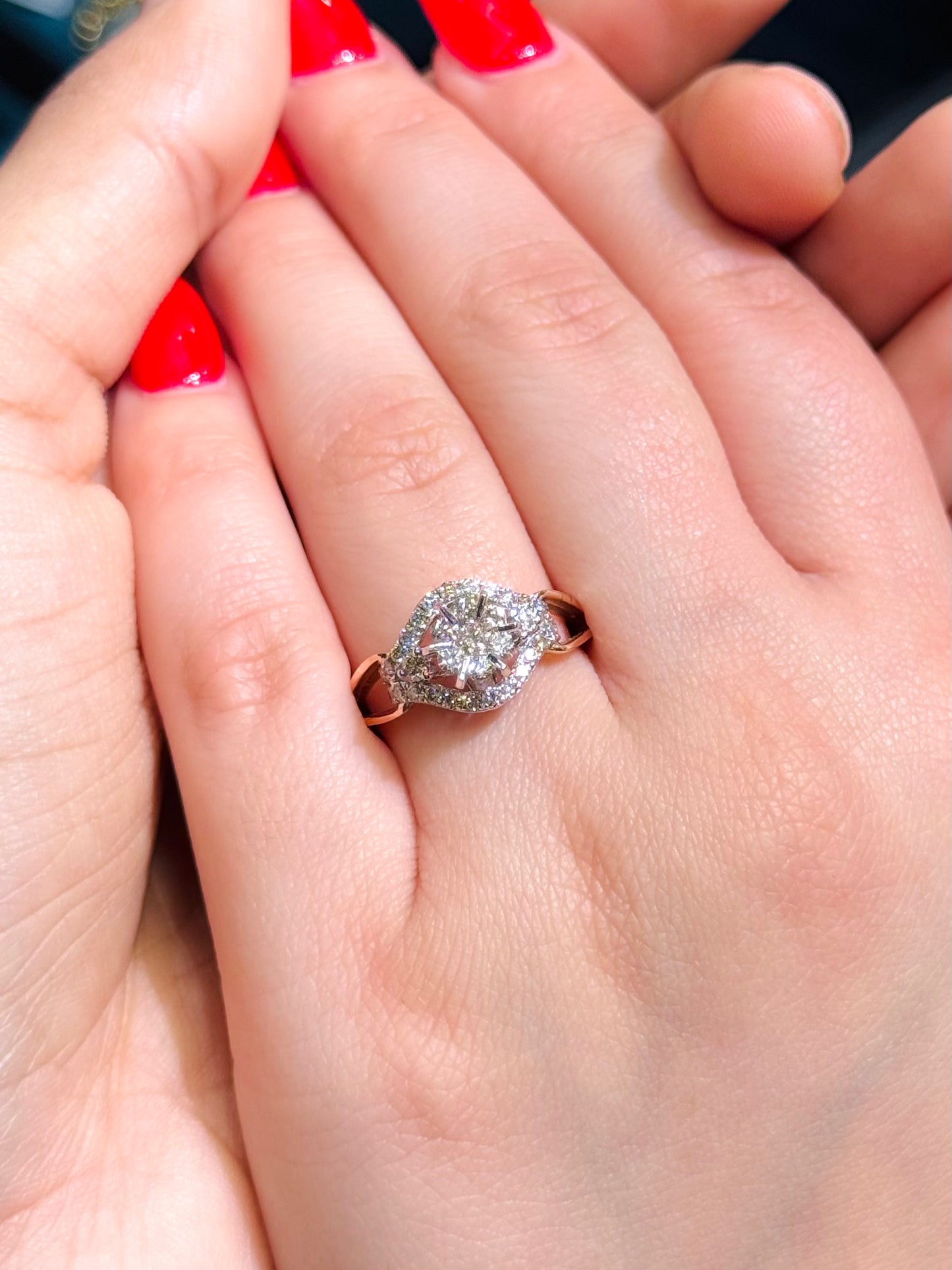 Natural Diamond Cluster Ring DR70