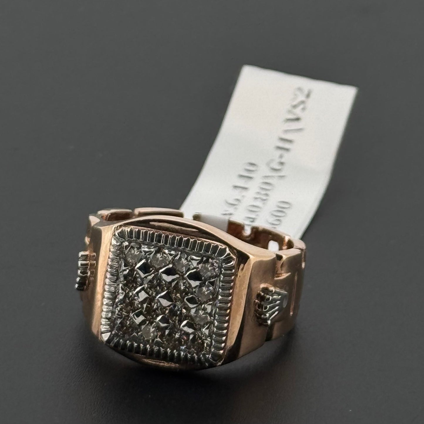 Natural Diamond Men Signet Ring DR298