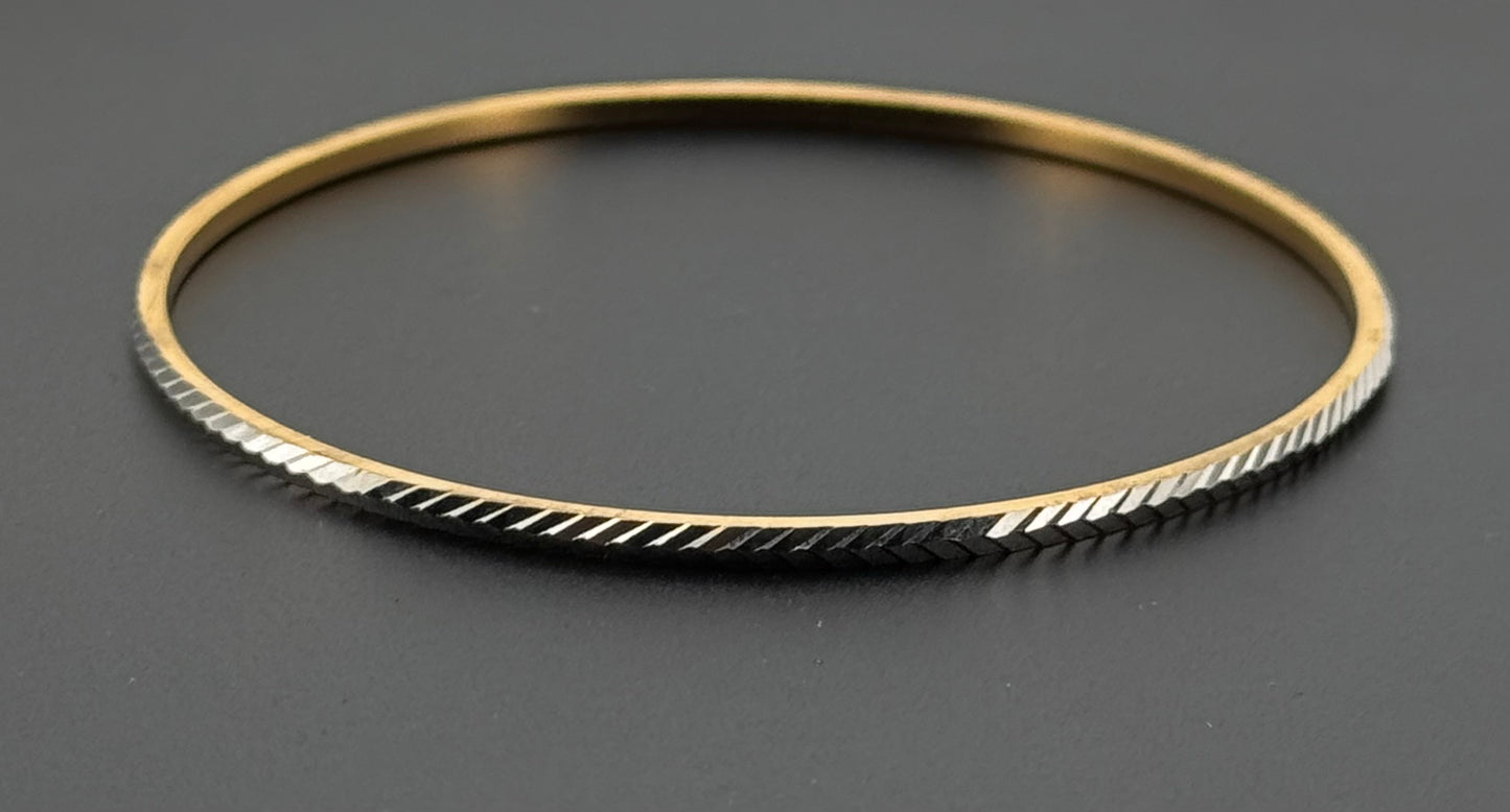 22k Solid Gold Equisite Two Tone Bangles BG80