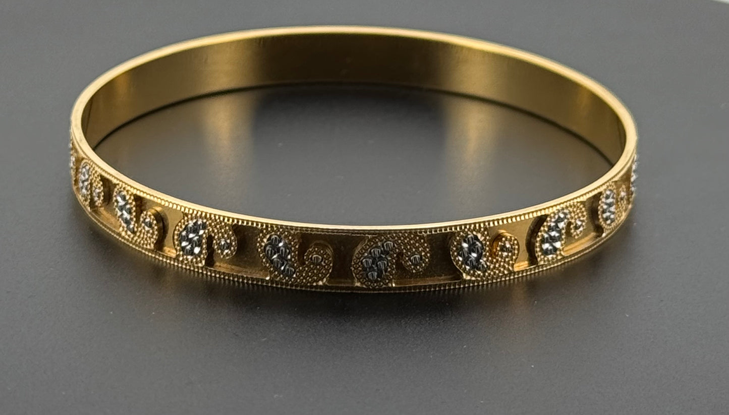 22k Solid Gold Equisite Two Tone Bangles BG85