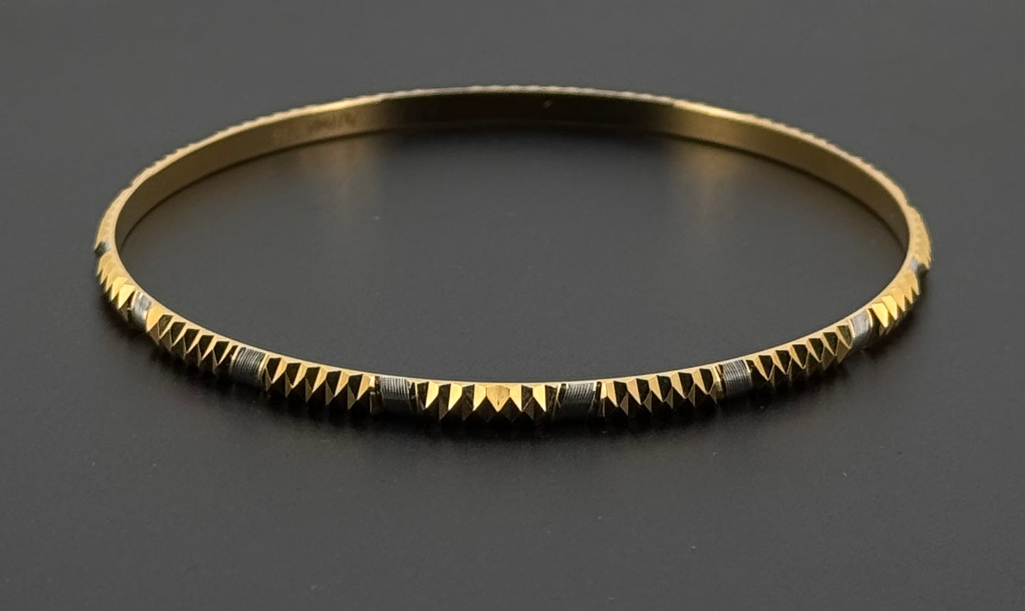 22k Solid Gold Equisite Two Tone Bangles BG86
