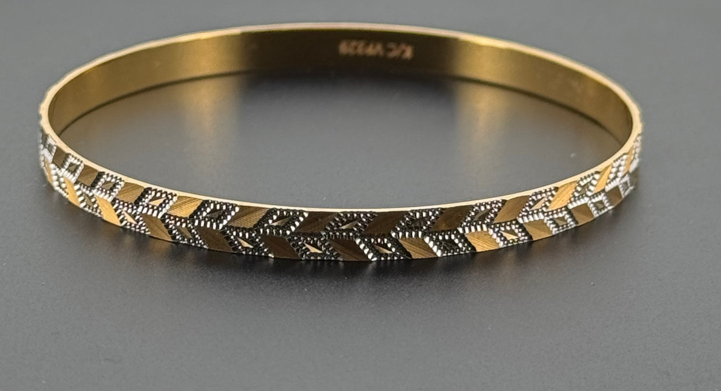 22k Solid Gold Equisite Two Tone Bangles BG95