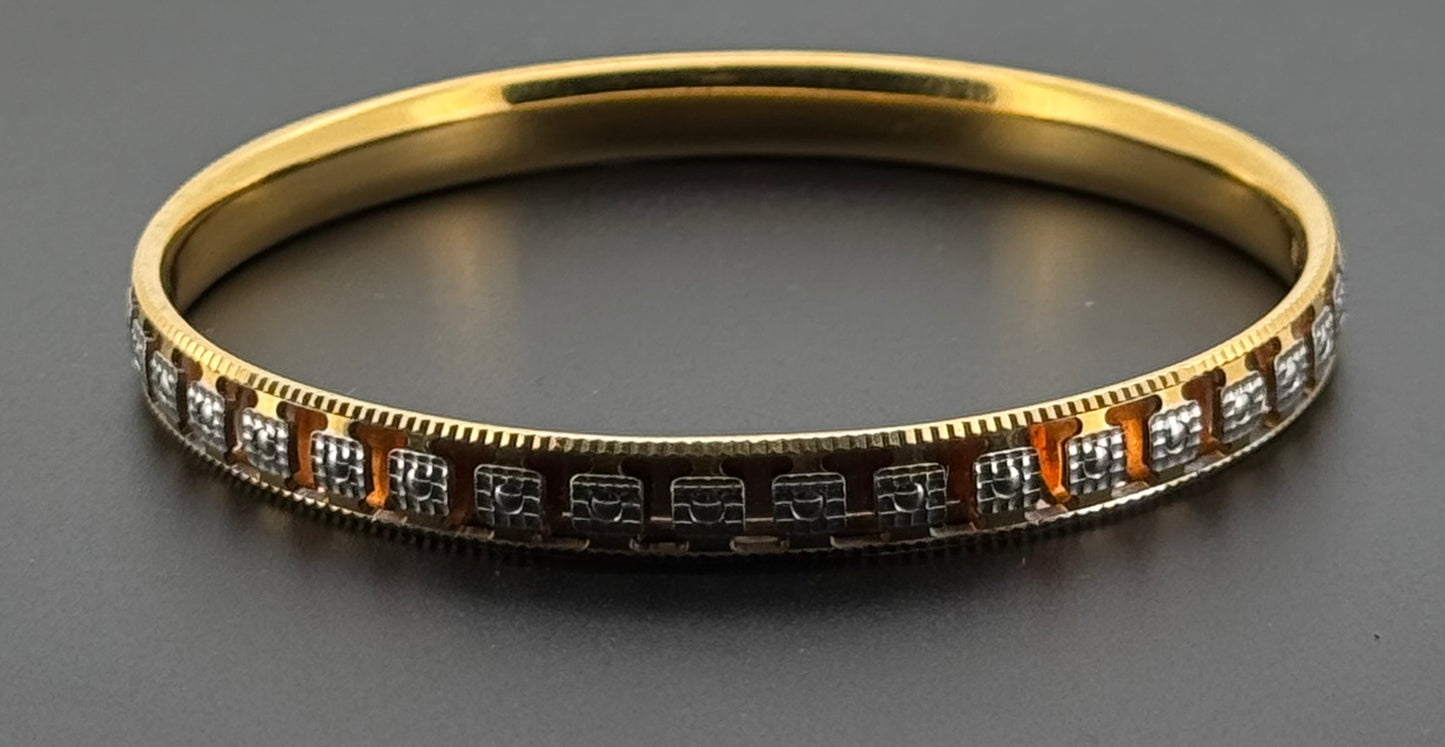 22k Solid Gold Equisite Two Tone Bangles BG96