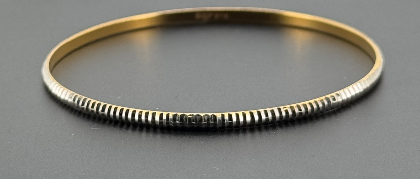 22k Solid Gold Equisite Two Tone Bangles BG100