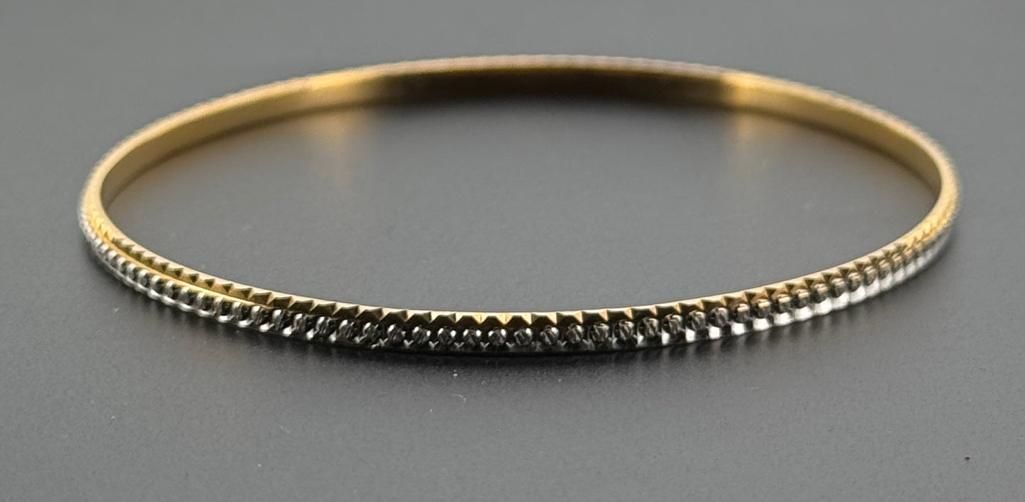 22k Solid Gold Equisite Two Tone Bangles BG102