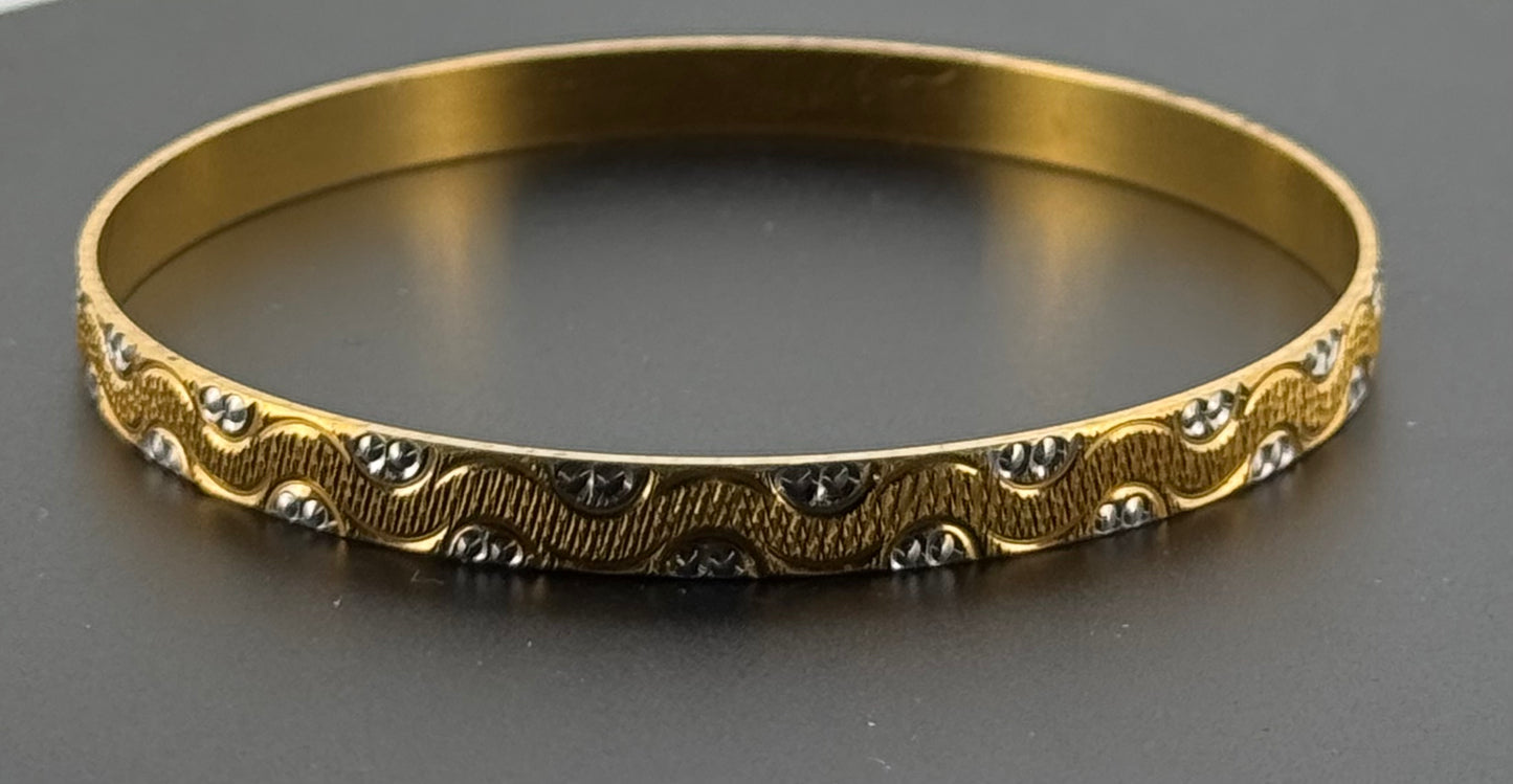 22k Solid Gold Equisite Two Tone Bangles BG103