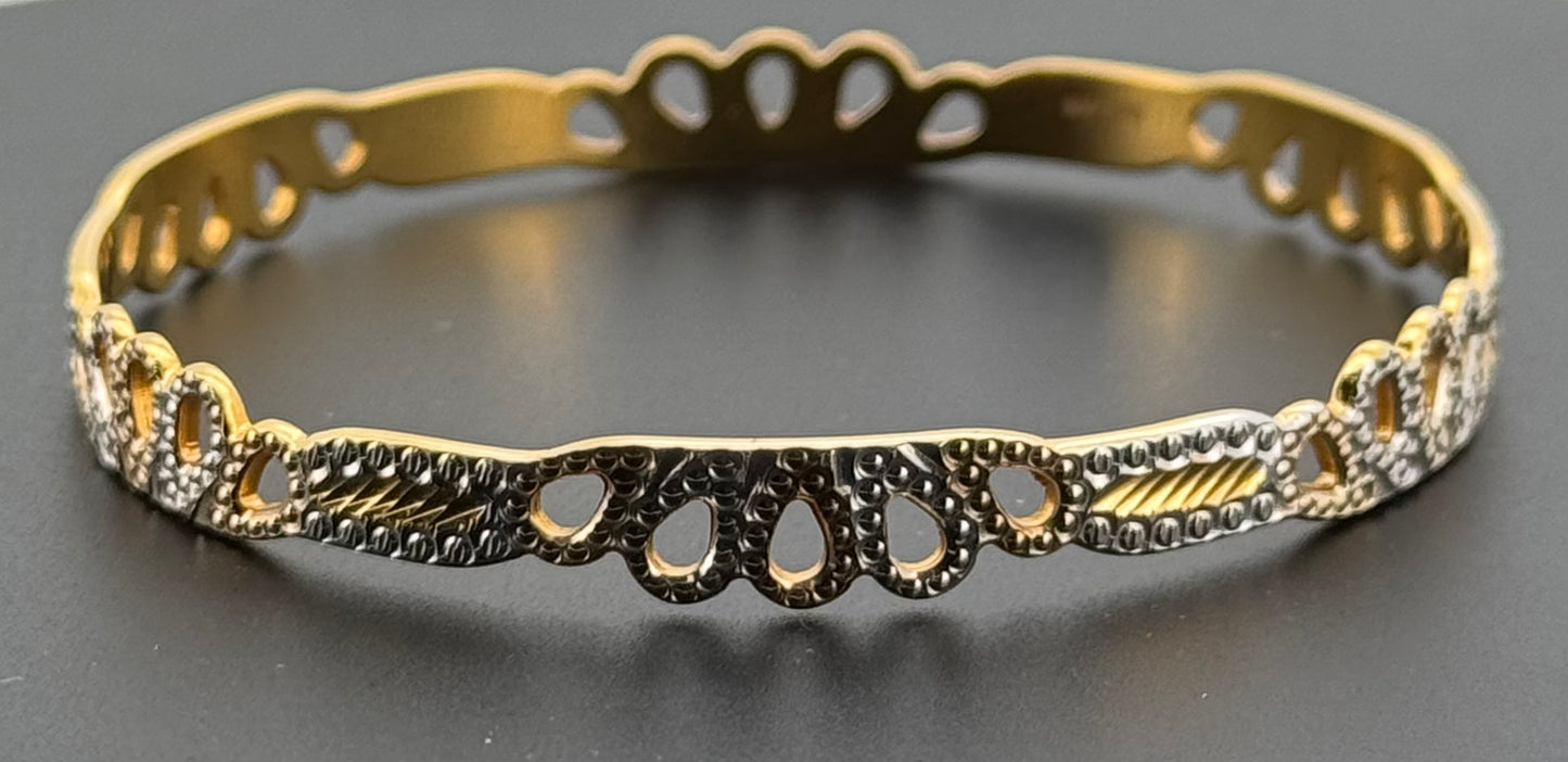22k Solid Gold Equisite Two Tone Bangles BG105