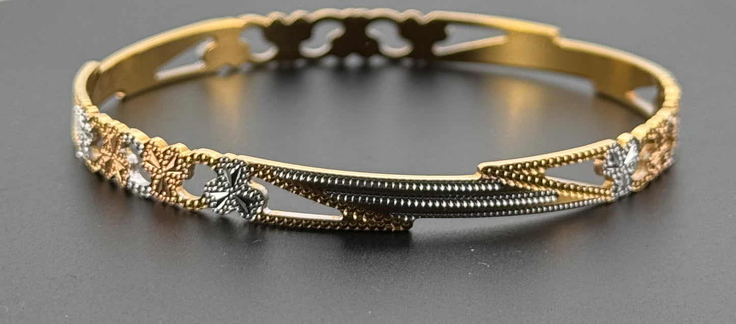 22k Solid Gold Equisite Two Tone Bangles BG106