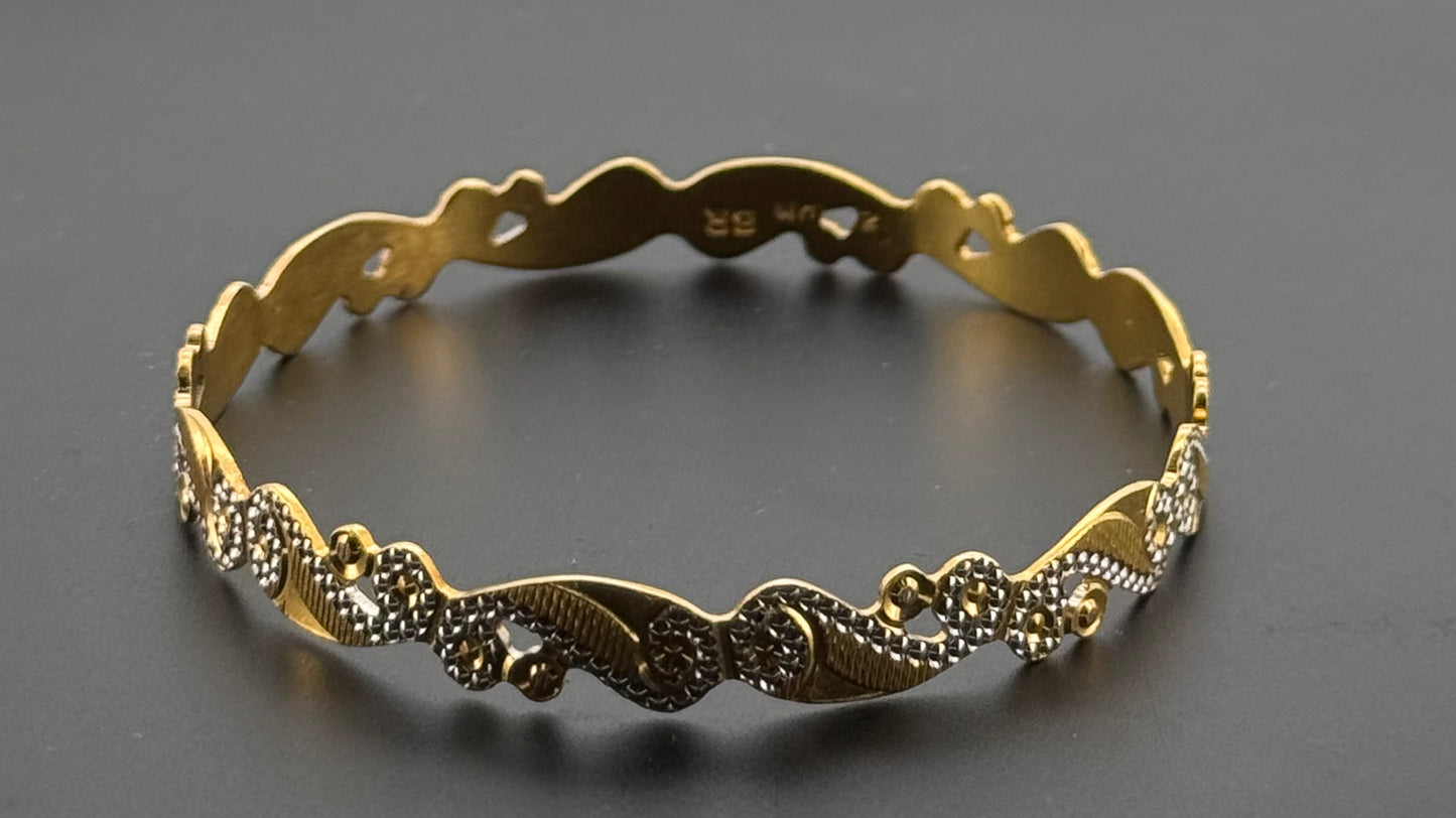 22k Solid Gold Equisite Two Tone Bangles BG139