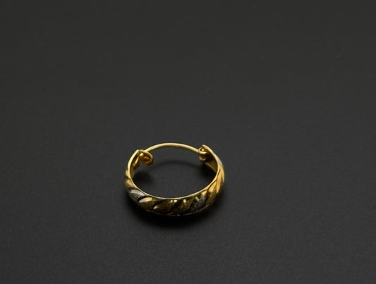 21K Classic Diamond Cut Hoop Earrings ME107