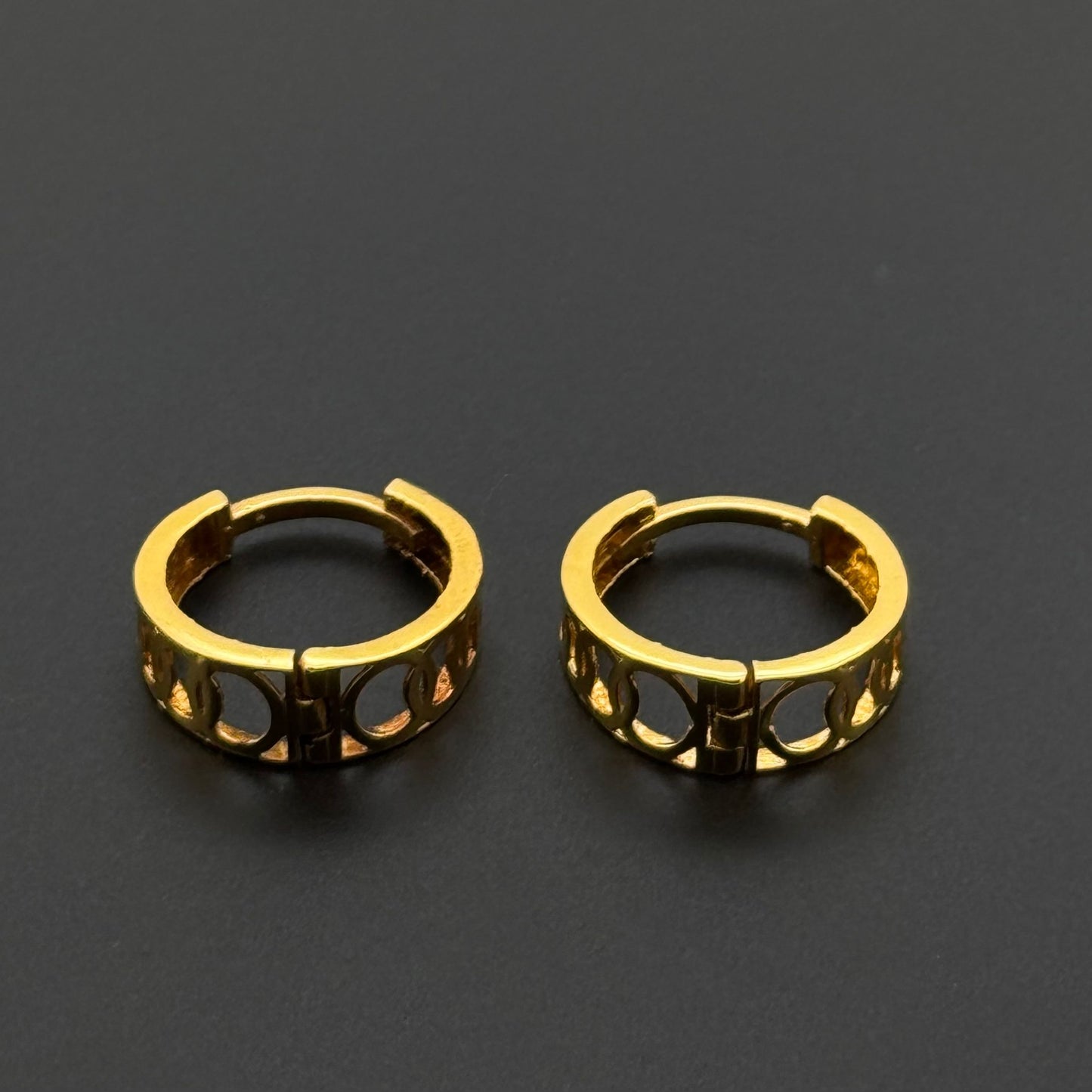 22K Simple Designer Plain Hoop Earrings ME3