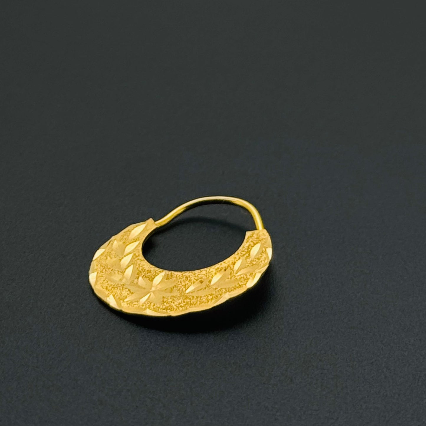22K Classic Diamond Cut Hoop Earrings ME69