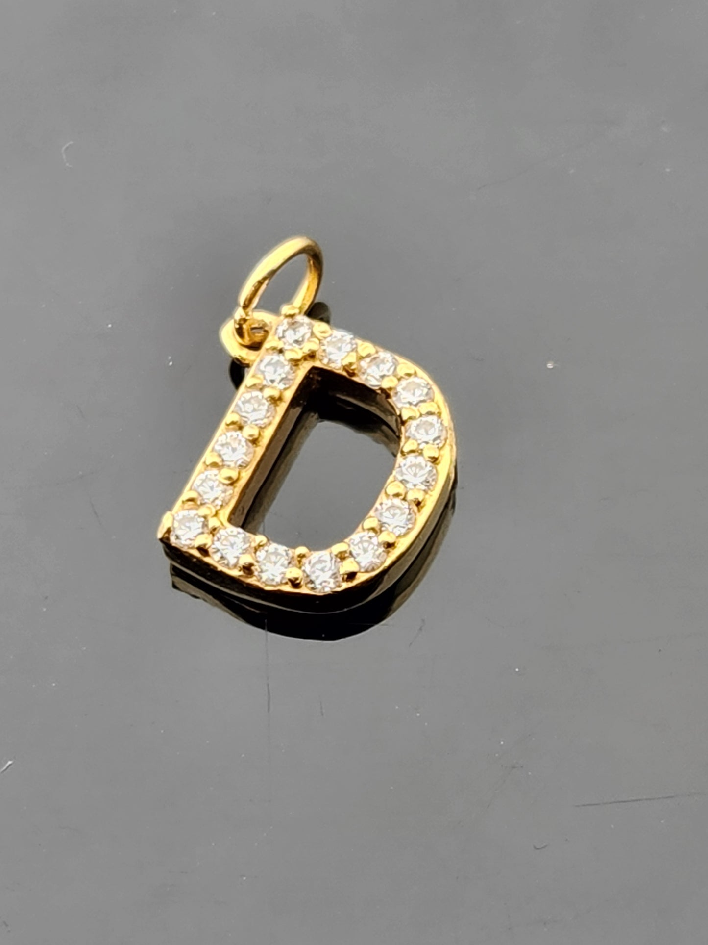 22K Solid Gold Letter Pendant P1157