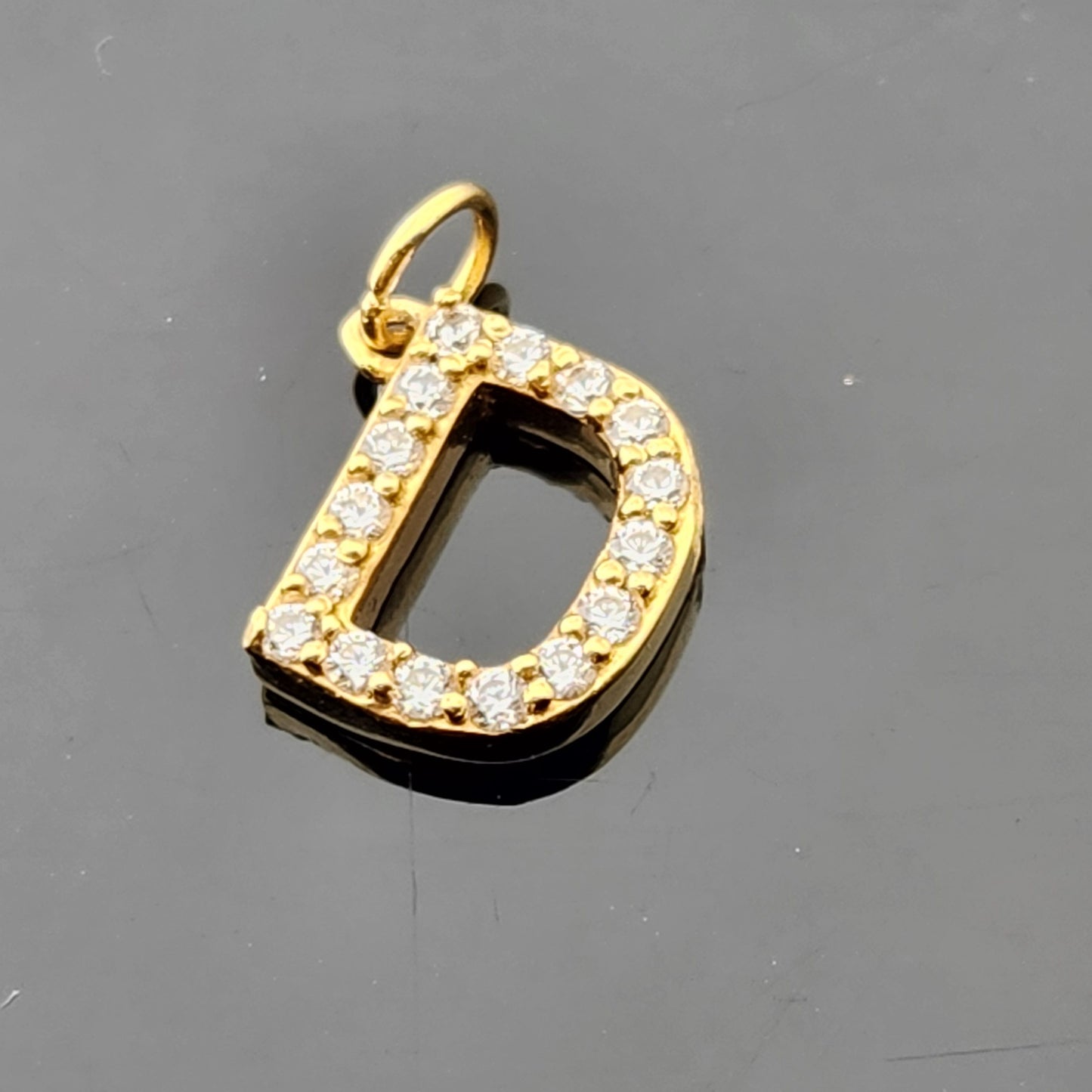 22K Solid Gold Letter Pendant P1157