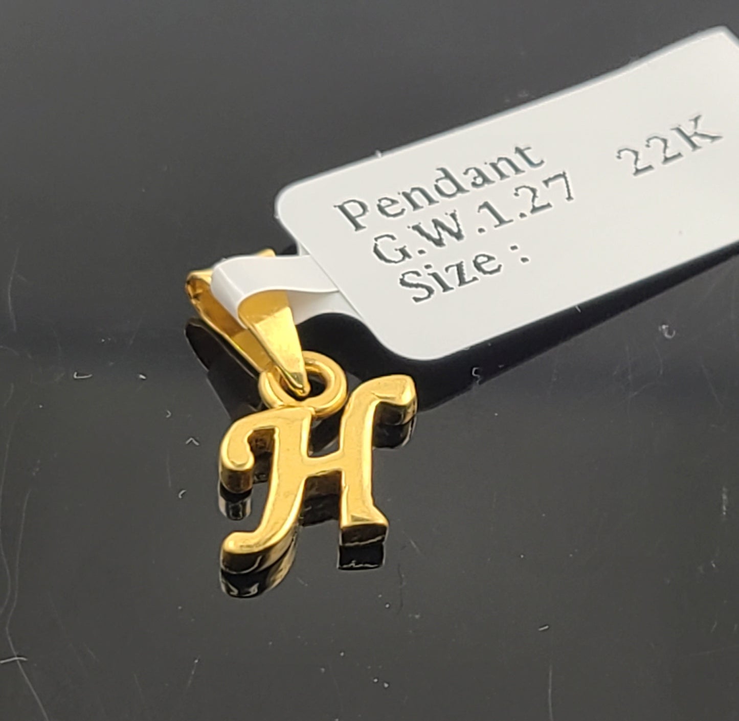 22K Solid Gold Initial Pendants P12