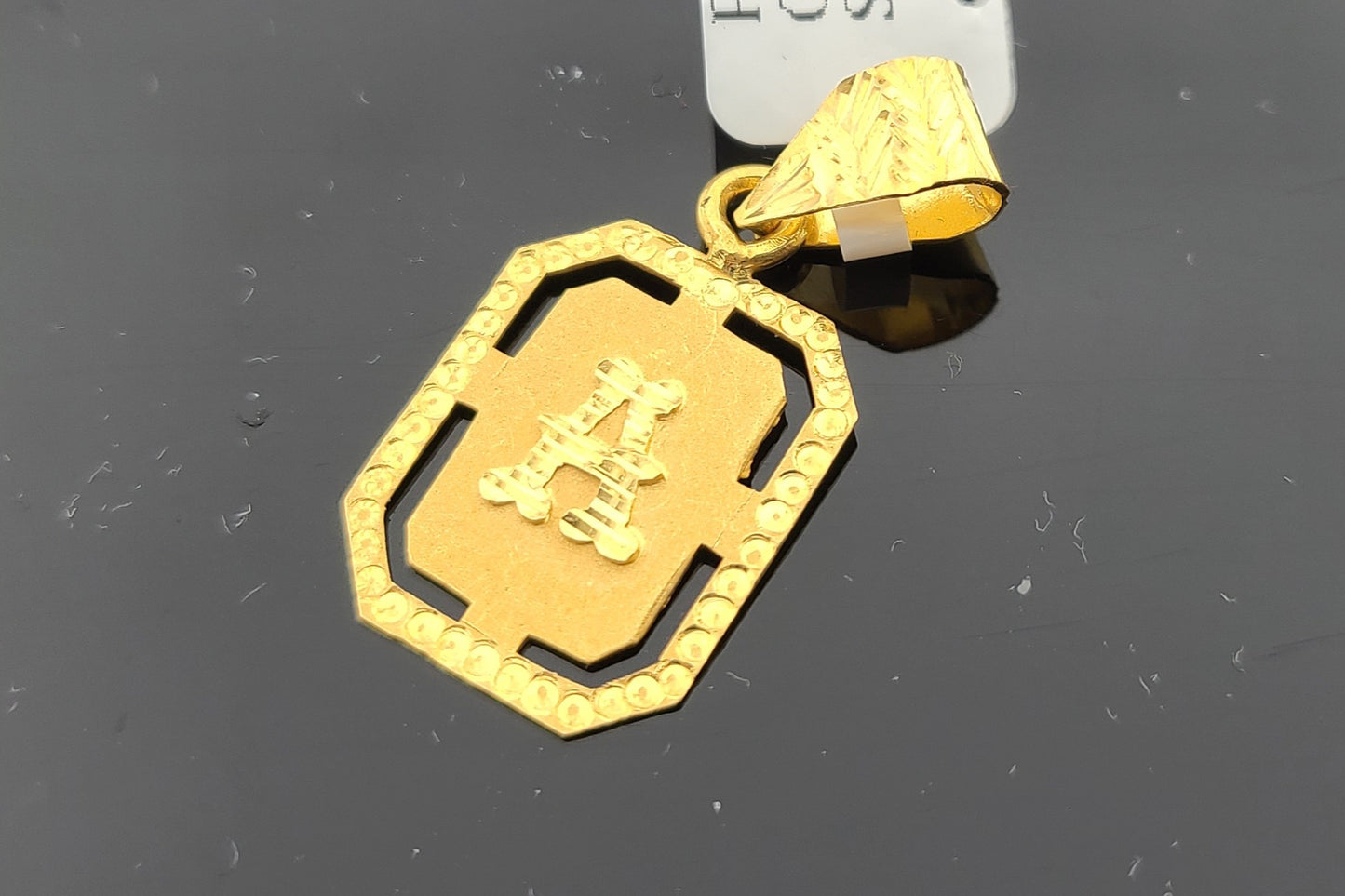 22K Solid Gold Letter Pendant P1221