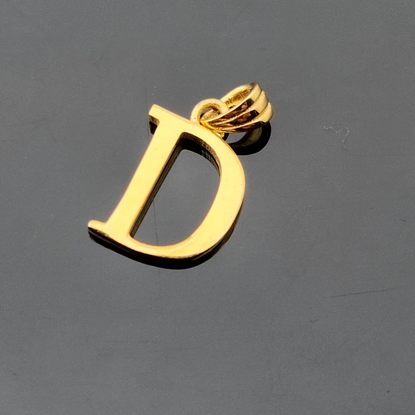 22K Solid Gold Letter Pendant P1372