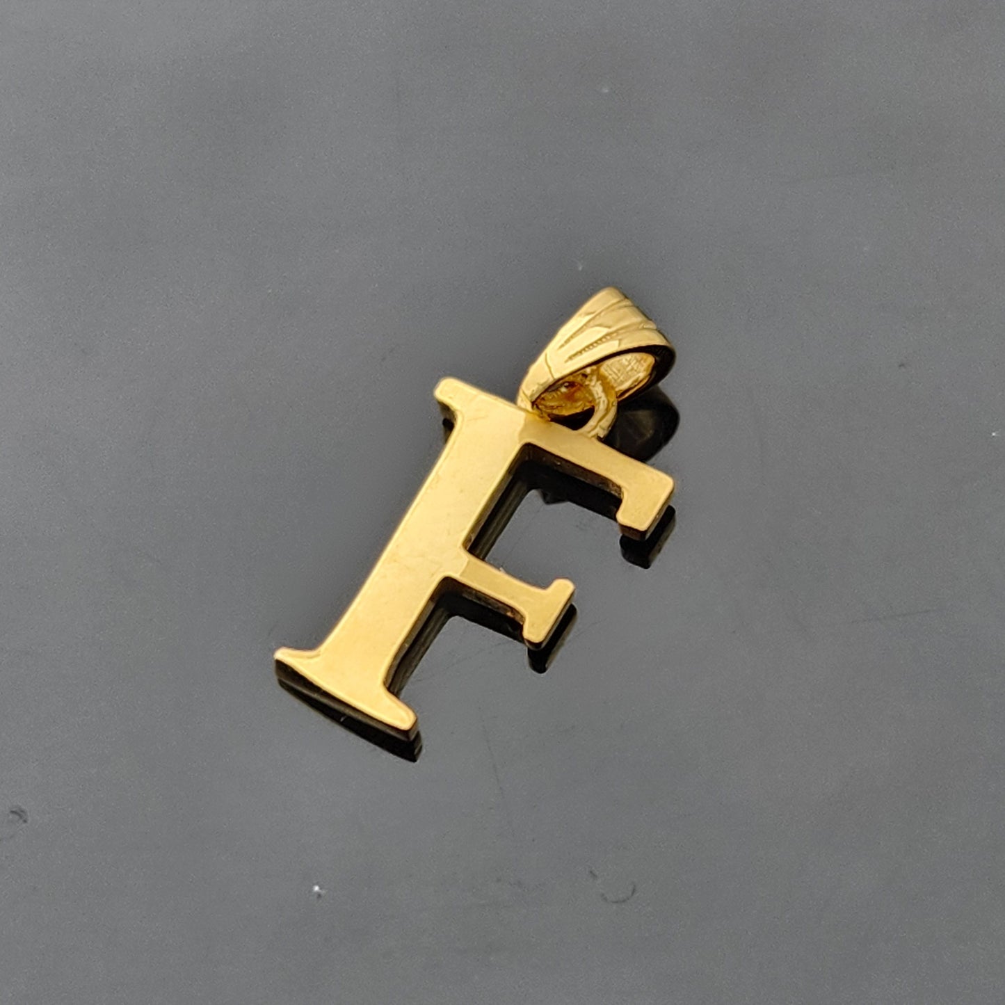 22K Solid Gold Letter Pendant P1401