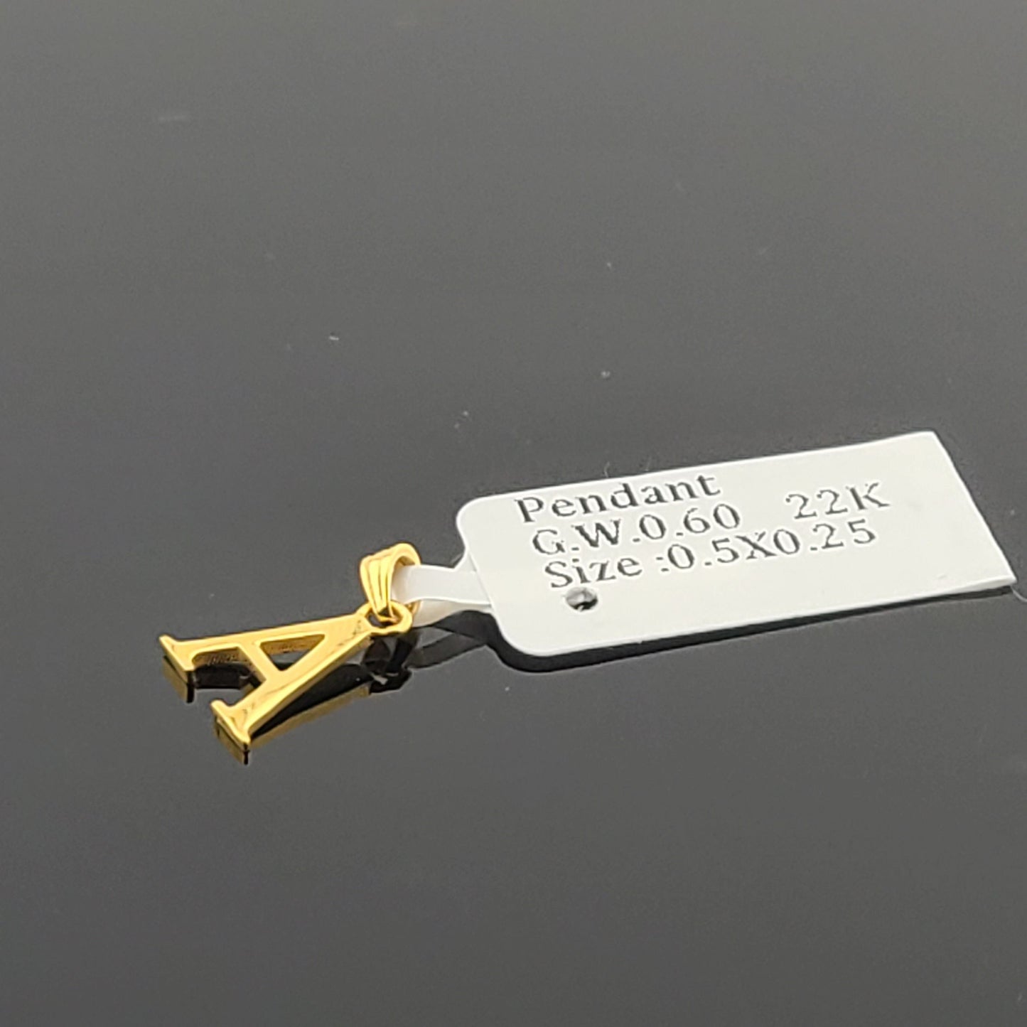 22K Solid Gold Letter Pendant P1528