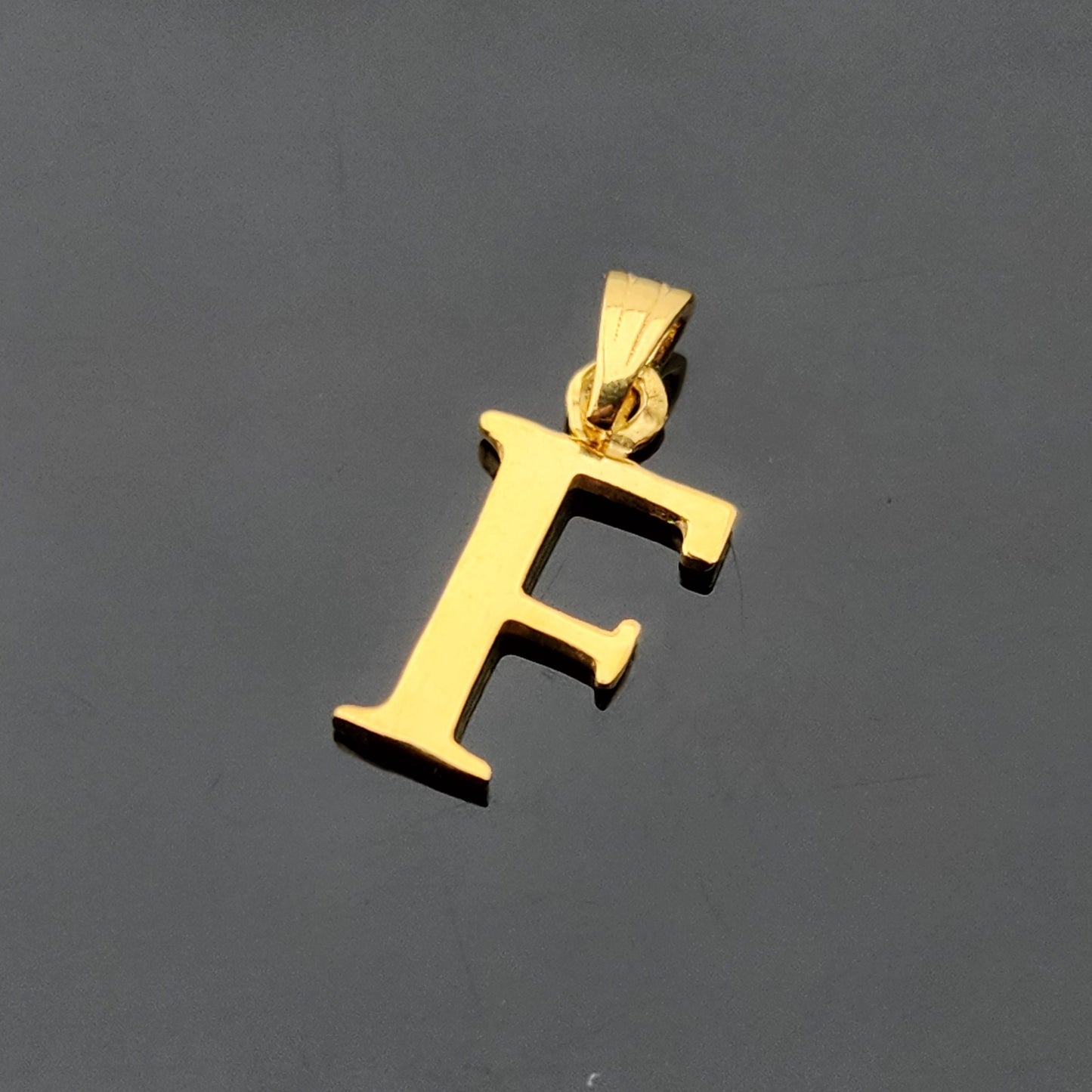 22K Solid Gold Letter Pendant P1533