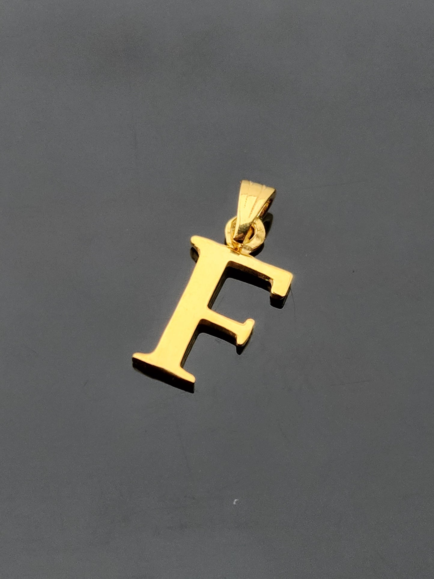 22K Solid Gold Letter Pendant P1533