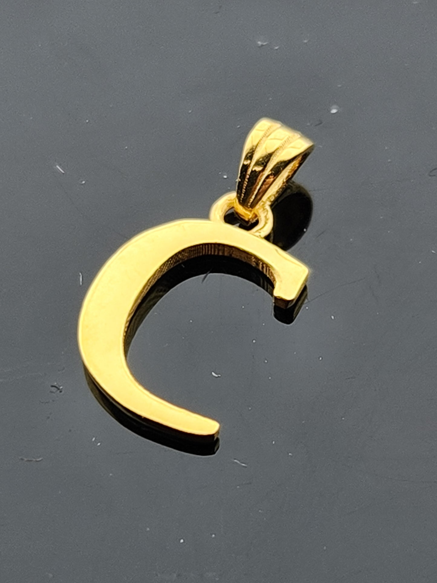22K Solid Gold Letter Pendant P1542